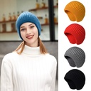 Hat Knitted Winter Thickened Warm Ear Protection Cap Men's and Women's Outdoor Cold-proof Pullover Cap Wool Cap Bagging Cap Trendy Cap