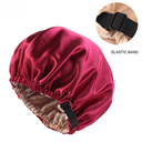 Satin nightcap invisible flat adjustable buckle silk double round cap shower cap beauty salon hat