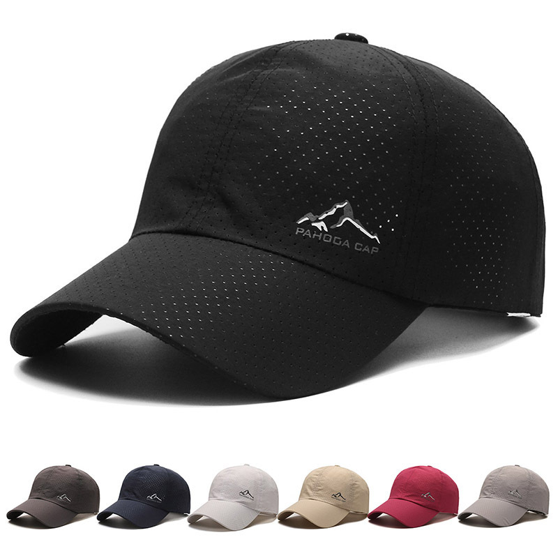 Quick-drying breathable hat summer sunshade net baseball cap men's and women's thin outdoor fishing soft top cap