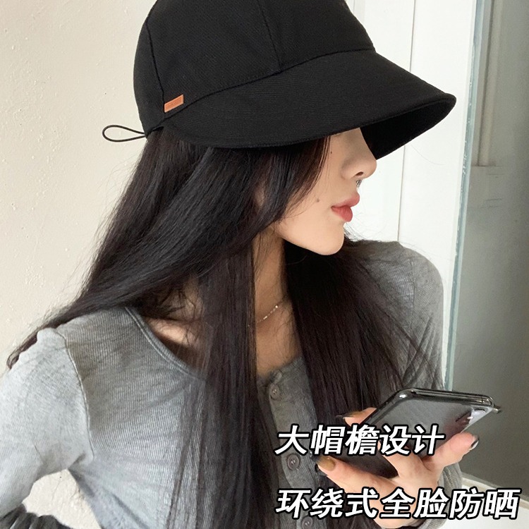 Internet Celebrity Same Style Hat Women's Japanese Style Slim Shade Hat Big Head Sun Cover Hat