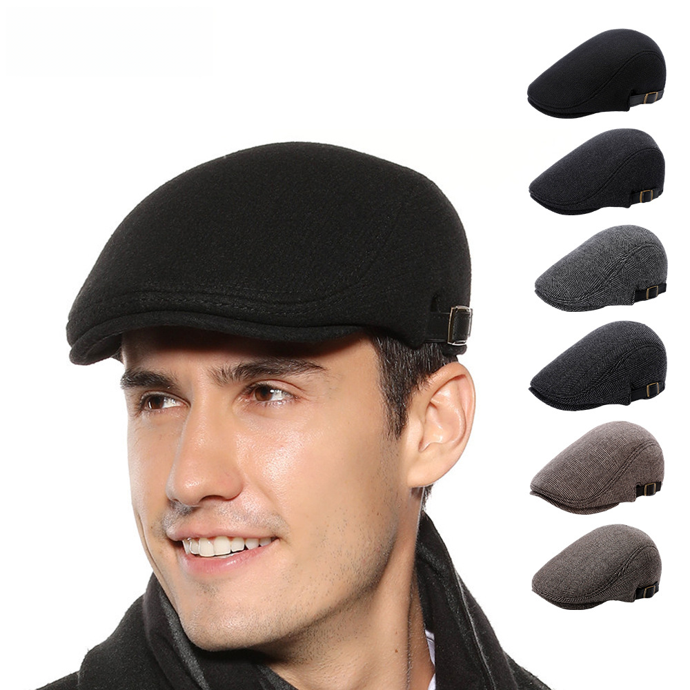 Wool Hat Men's Beret Autumn and Winter Hat Cap Painter Hat Forward Hat