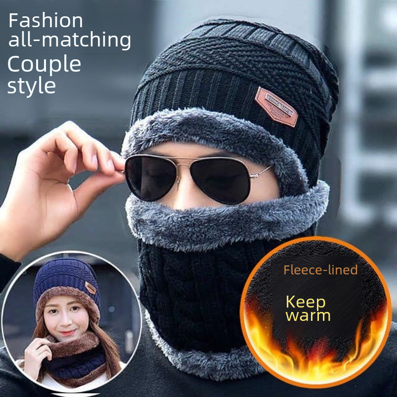 2019 hat men and women Korean plus velvet wool cap winter casual knitted cap a generation of hair