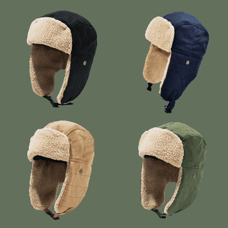 Lei Feng Hat Men's and Women's Winter Korean Wave Ear Protection Hat Northeast Warm Cotton Hat Pilot Locomotion Hat