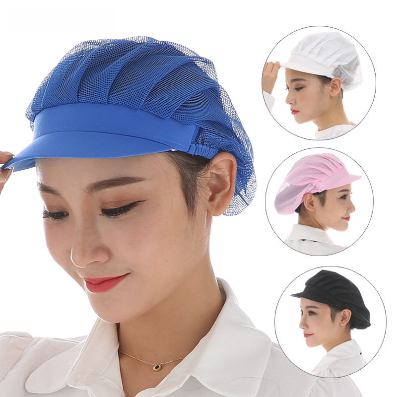 Korean Style Kitchen Chef Hat Working Hat Waiter Hat Hygienic Food Hat Dustproof Catering Hat for Men and Women