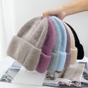 Rabbit Hair Thickened Wool Hat Women's Trendy Korean ins Trendy Autumn and Winter Japanese Cold Hat Warm Pullover Curled Knitted Hat