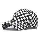 Cotton Printed Checkerboard Baseball Cap Outdoor Plaid Baseball Cap Outdoor All-match Cap