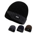 Men's Winter Fleece-lined Pullover Cap Chenille Wool Ear Protectors Young Boys Ski Cap Thickened Warm Knitted Cap