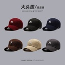 Embroidered R Standard Hat Men's and Women's Korean Style Large Size Baseball Cap Four Seasons Wearable Soft Top Cap