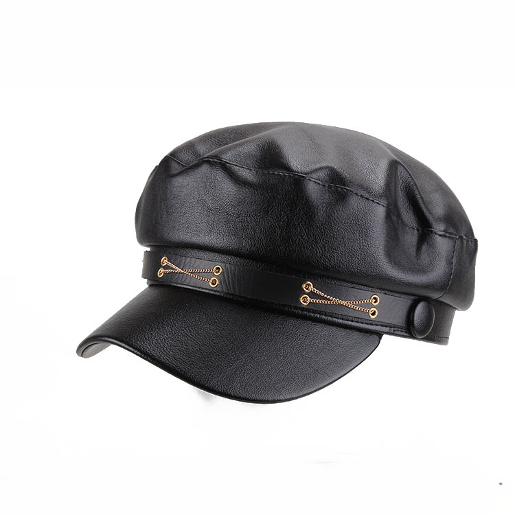 Spring and Autumn Women's Hat Korean Fashion Leather Flat Cap Fashion Women's Hat Fashion Beret Painter Hat