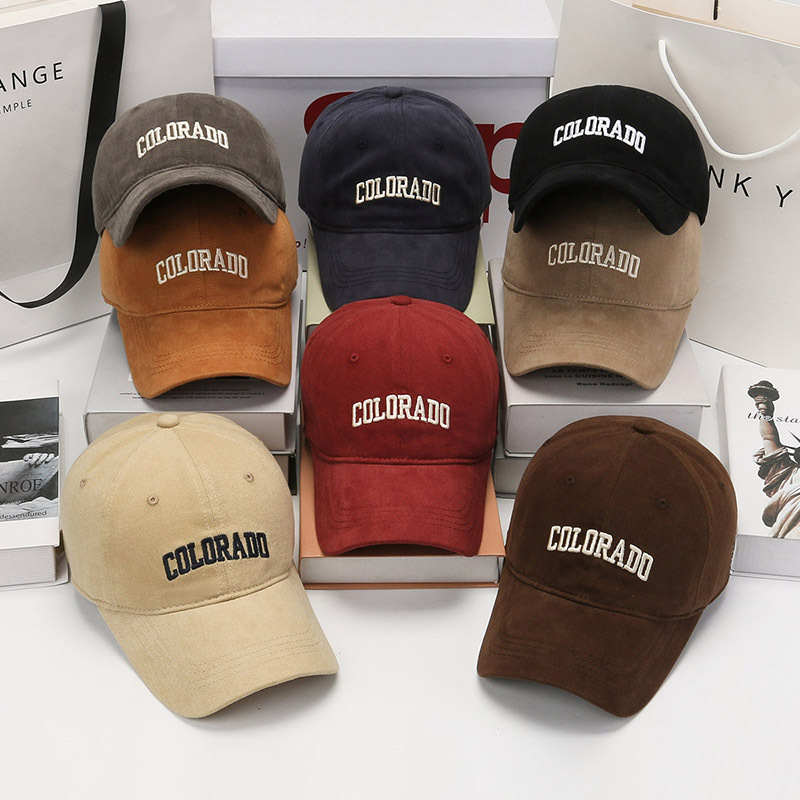 Washed Sanding Letter Baseball Cap Women's Face Small Casual Cap Men's ins Fashionable Sunshade Hat Soft Top Same Style