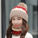 Hat Women's Autumn and Winter Wool Hat Velvet Knitted Warm Hat Winter Cycling Windproof Ear Protection Hat Scarf