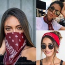 outdoor riding functional headscarf cotton headscarf cashew flower square scarf hair magic headscarf