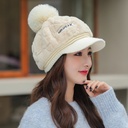 Korean version of autumn and winter hat women's fashion all-match rabbit fur warm cap cute winter fur ball cold cap thick