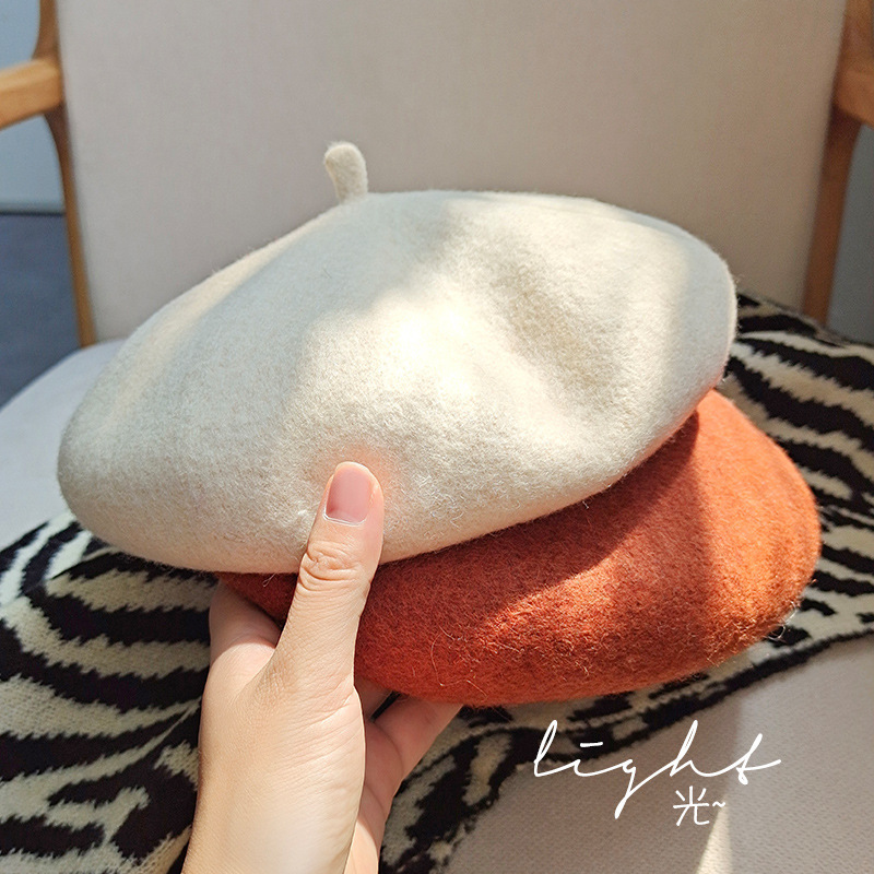 Wool Beret Women's British Retro Autumn and Winter Korean Style Belle Cap Trendy Literary Japanese All-match Painter Hat