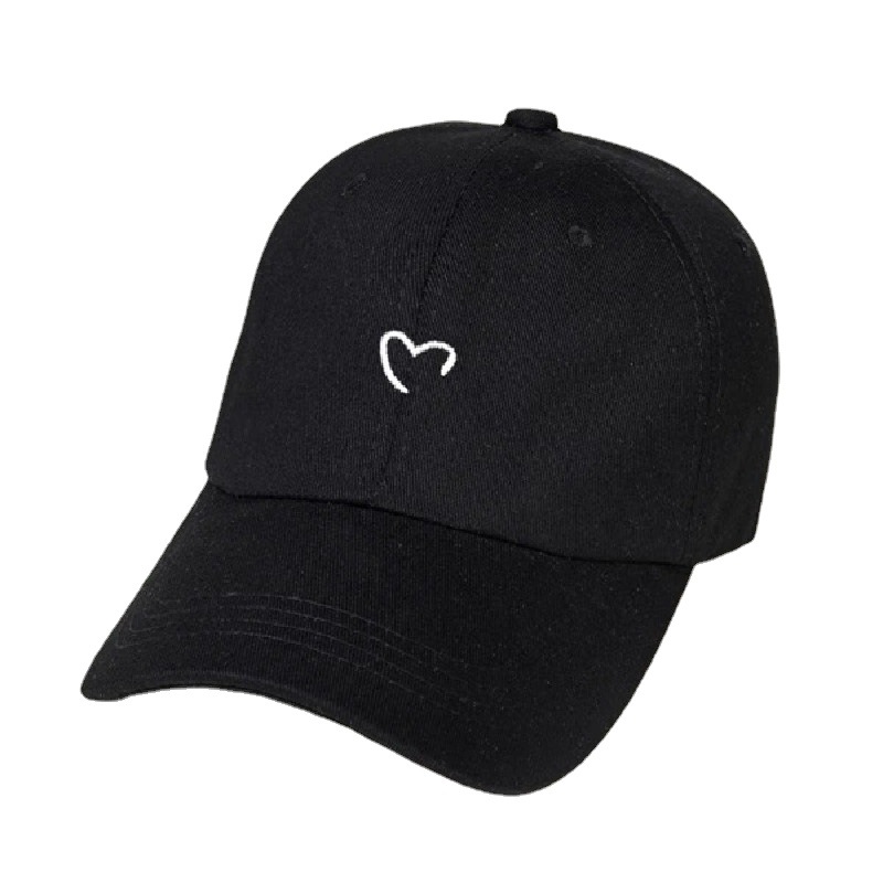 Summer Korean Embroidered Love Baseball Cap Men's and Women's Outdoor Sun Hat Couple Casual Simple Long Strap Cap