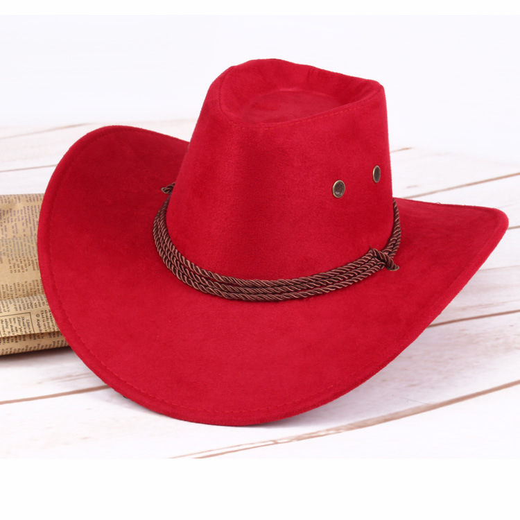 Summer Men's Sun Hat Big Edge Western Cowboy Hat Riding Hat Camping Outdoor Hat Imitation Leather Hat Cool Hat