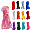 Street Dance Riding Outdoor Headscarf Lace-up Elastic Thickened Encryption Gloss Cloth Long Tail Cap SILKY DURAG