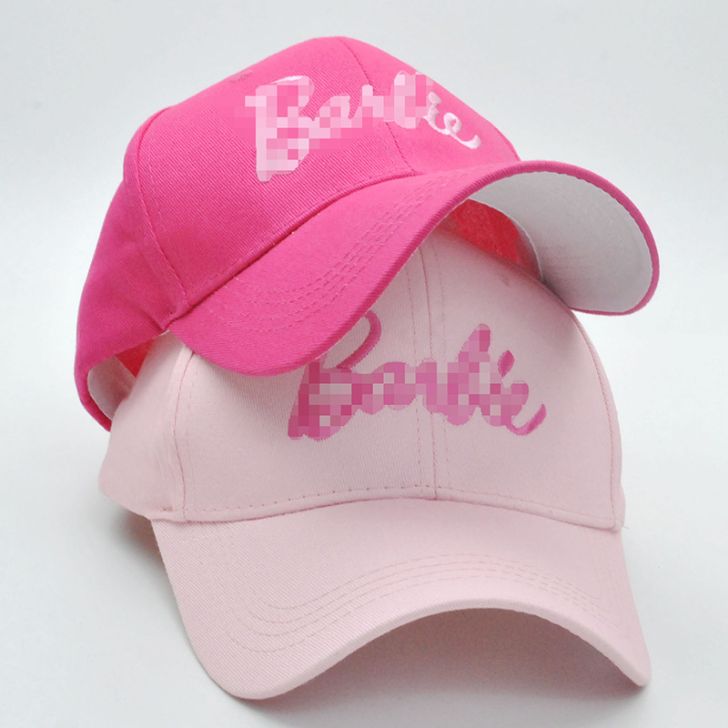 letter pink hard-top baseball cap female ins Korean version of cute embroidered curved eaves duck tongue hat