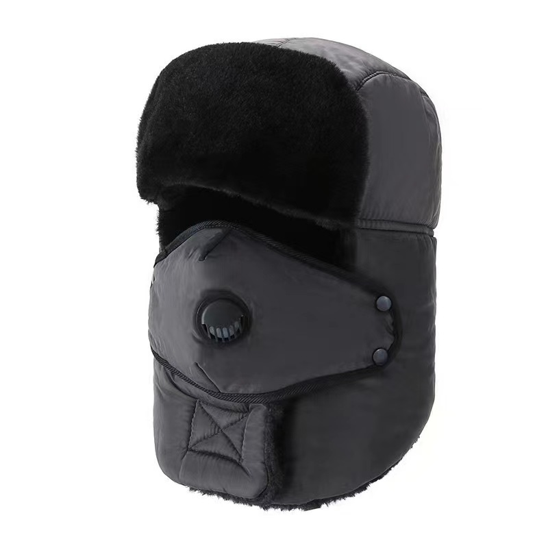 Winter Lei Feng cap wind snow cap men's and women's thick outdoor riding with breathing valve mask ear protection scarf integrated