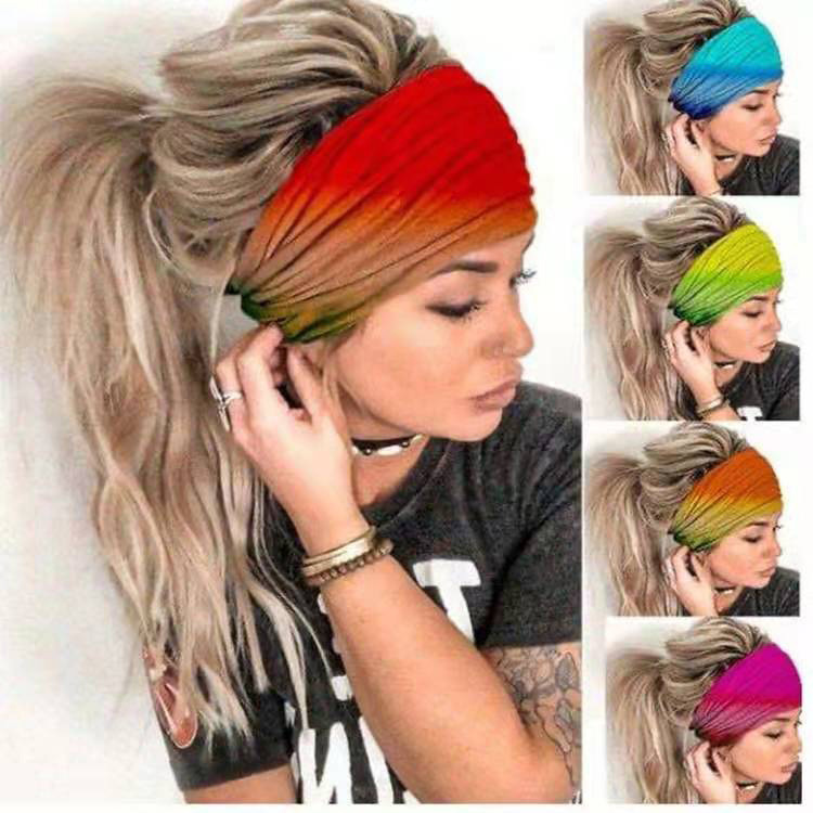 Headscarf Women's Yoga Sports Europe and America Summer Anti-Le Cotton Headwear Manufacturers Direct Batch Elastic Hair Band