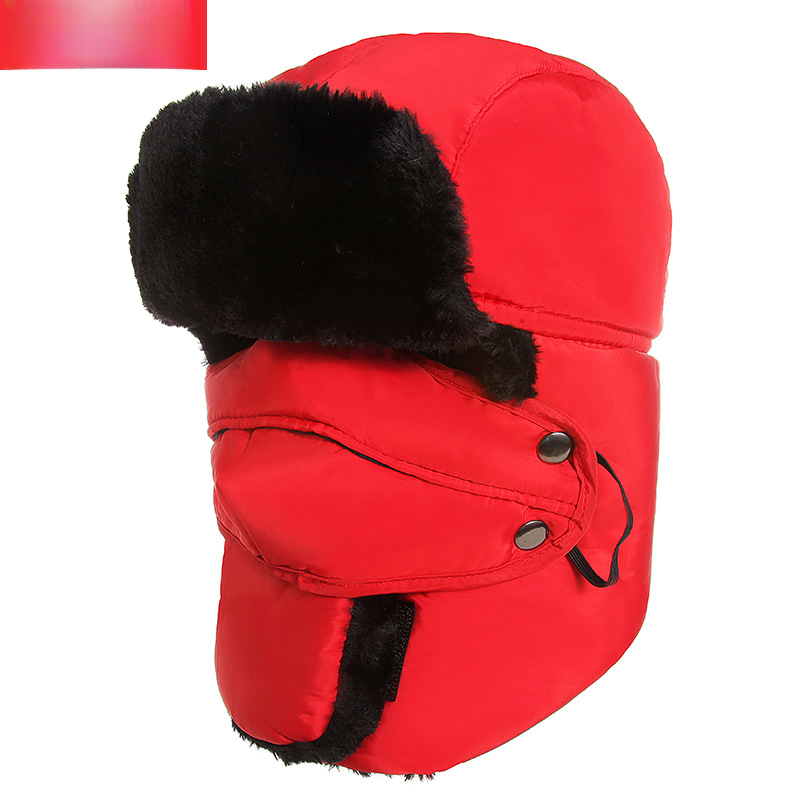 Winter Hat Reflective Strip Lei Feng Hat Men's and Women's Hat Riding Electric Vehicle Fleece-lined Wind-proof Hat Cold-proof Thickened Warm Cotton Hat Ear Protection