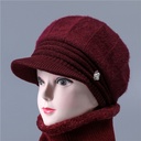 Winter old man hat children grandmother rabbit wool hat middle-aged and elderly mother plus velvet warm hat old lady knitted hat