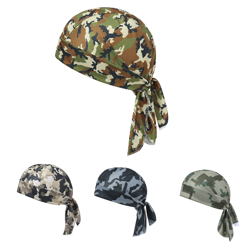 ins Outdoor Camouflage Pirate Hat Riding Headband Turtleneck Sunscreen Sports Breathable Digital Printed Hat