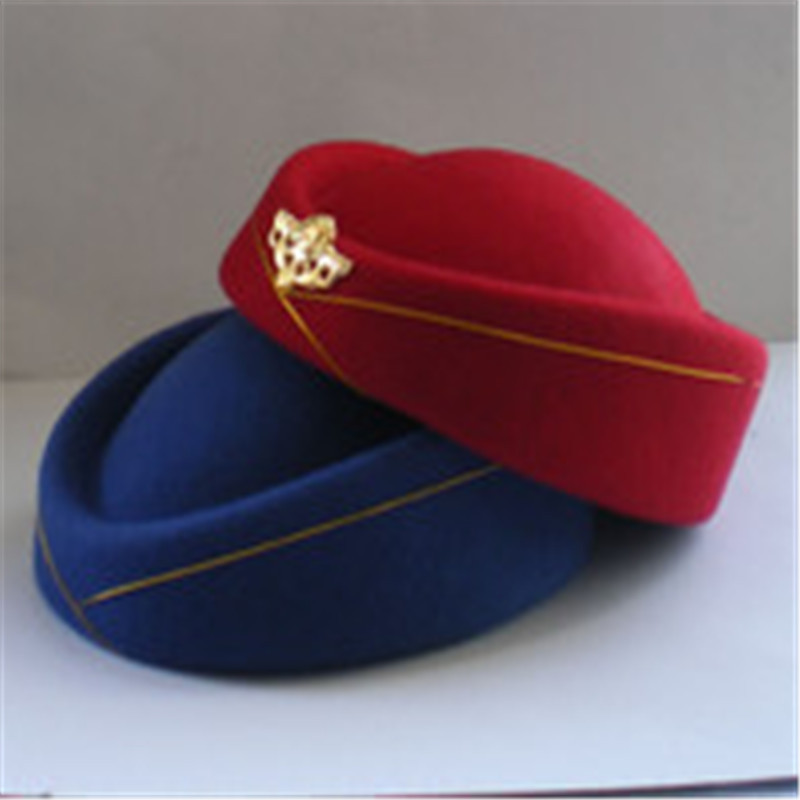 Supply chicken heart wool stewardess hat etiquette band hat performance hat hotel waiter hat