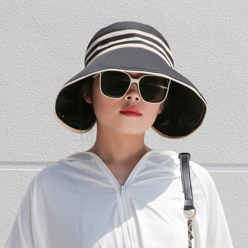 Japanese vinyl empty top hat foldable summer sun hat women's Korean-style beach sun hat casual sun hat