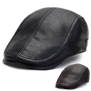 Autumn and winter cold-proof warm men's hat adjustable peaked cap imitation leather cotton hat middle-aged and elderly outdoor travel forward hat