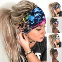 Hair Band Women Summer Fashion Milk Silk Printing Yoga Sports Wide Bandana