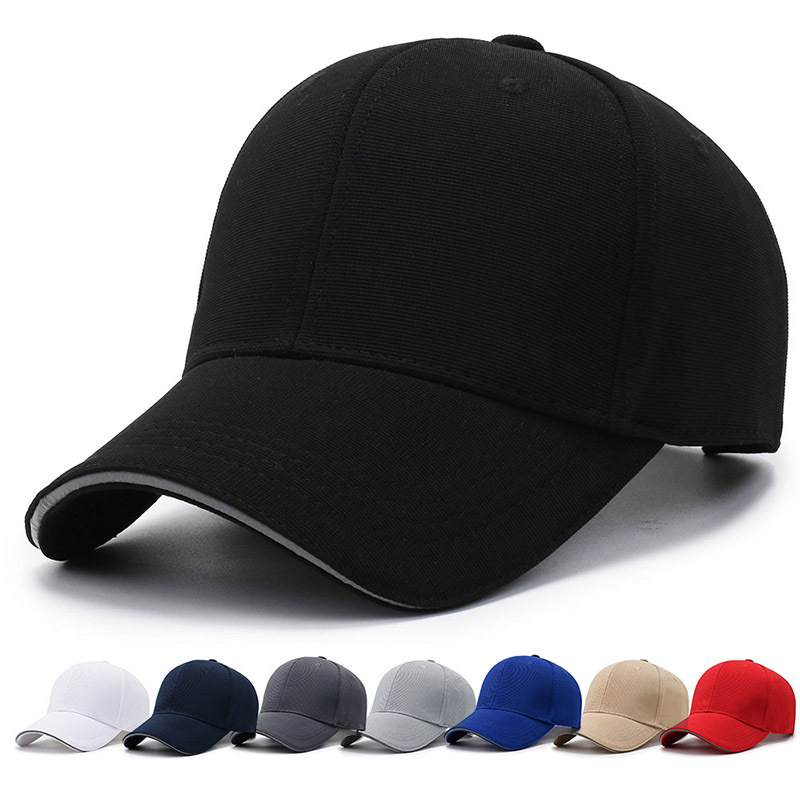 Hat Women's Spring and Autumn Korean-style stair cloth black peaked cap men's reflective strip baseball cap versatile street sun hat