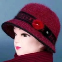 Autumn and winter old lady's hat women's fleece-lined warm earmuffs peaked cap with thick knitted hat pullover women