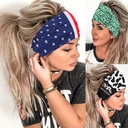 Turban Women's Summer Fashion Knitted Printed Yoga Sports Hair Band Elastic Sweat-Absorbing Wash Headband