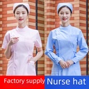 nurse cap thickened doctor cap female dovetail cap Pink Blue White internship nurse cap thin head nurse cap spot