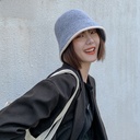 Ziyi Autumn and Winter Net Celebrity Fisherman Hat Knitted Japanese Korean Bucket Hat Warm Fashion Trend White Basin Hat