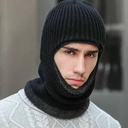 Dome beanless Terry Winter warm universal neck thickened flat-brimmed knitted hat riding warm hat