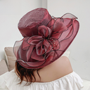 Summer organza light breathable flower big along the hat women's fashion wave edge face sunshade hat factory