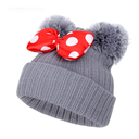 Autumn and Winter Children's Knitted Hat Mickey Cute Baby Wool Ball Ear Protection Warm Hat Thickened Pullover Cap