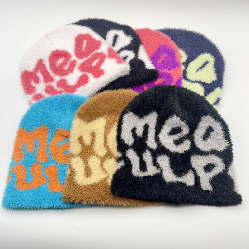 selling Mao Mao Mea knitted hat beanless hat personality beanie hat spot