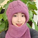 Velvet Thickened Women's Hat Winter Women's Warm Winter Hat Scarf One Squirrel Velvet Snow Cap Internet Celebrity