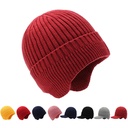 Hat Men's Autumn and Winter Wool Cap Fleece-Lined Thickened Knitted Cap Korean Style Fashionable Ear Protection Cap Cold-proof Warm Cap