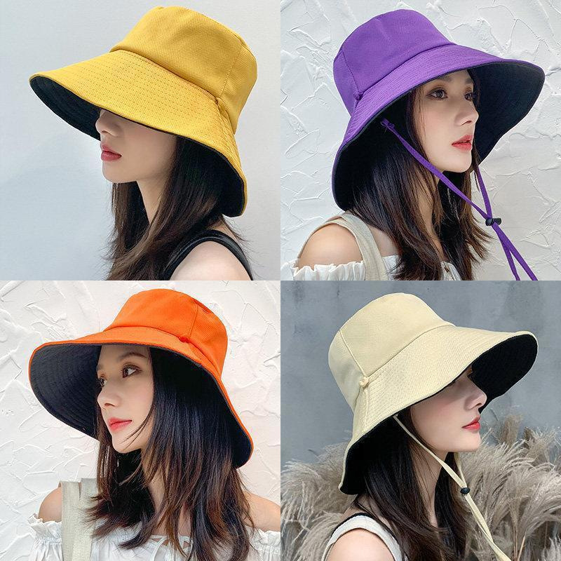 Sunscreen Hat Women's Spring and Summer Korean-style Student Double-sided Fisherman Hat Foldable Women's Outdoor Big-brim Sunshade Hat