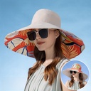 8240 Double-sided Fisherman Hat Women's Summer Extra-large Brim Sun Hat Fashion Sun Hat