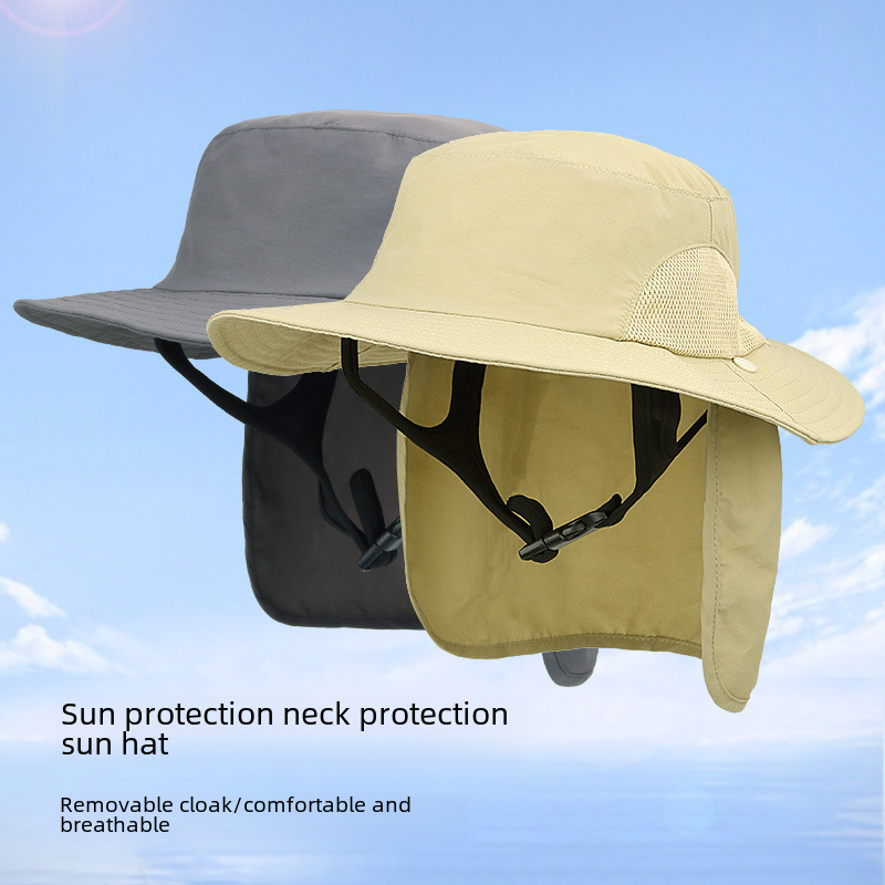 Summer Surfing Sun Hat Detachable Men's and Women's Outdoor Mountaineering Hiking Sun Hat UV Protection Fishing Hat