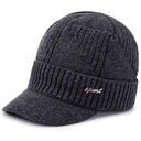 Autumn and winter hat men's hat brim elastic men's cap knitted pullover cap winter cotton hat for the elderly