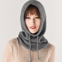 Cashmere wool thread autumn and winter men's and women's knitted closed toe hat cervical neck neck scarf pullover ear protection thickened warm