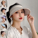 Summer Net Red big eaves empty top hat female Korean sweet all-match sunscreen hat outdoor outing UV sun hat