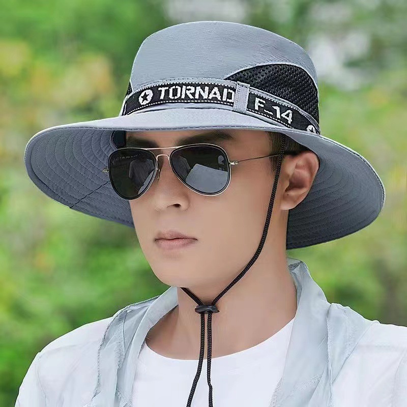 Summer men's fisherman hat work hat UV-proof breathable handsome sunscreen sun hat Outdoor Fishing