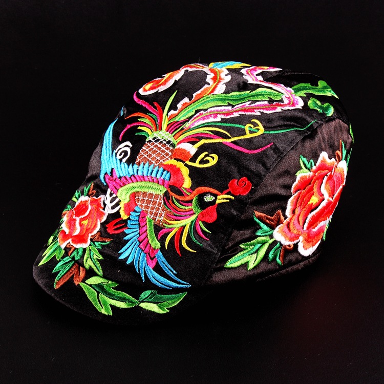 embroidered cap National style embroidered phoenix cap casual cap travel cap